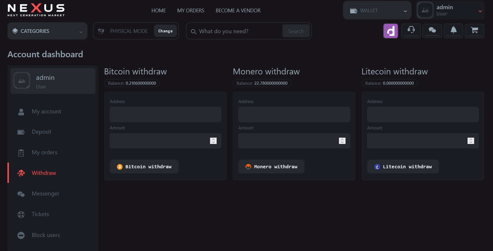 Nexus Market anti-bot gate
